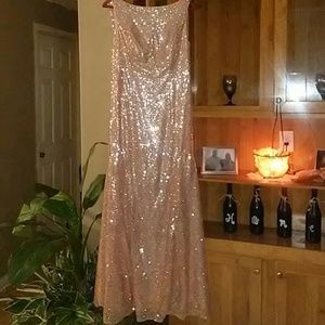 Rose gold pink bridesmaid/prom dress
